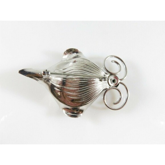 Bond Boyd Brushed & Polished Sterling Silver Orchid Brooch 2 1/8" x 1 1/2" - Picture 7 of 10